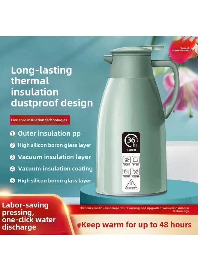 Thermal Pot Household Large Capacity Hot Water Bottle Kettle Office Thermos Glass Liner Kettle Gift LOGO-Color:Dust-proof Mouth Ivory White (reserved Customized)-Capacity:2.0L  - Image 4