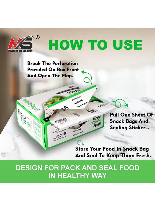 MS Enterprises أكياس وجبات خفيفة متعددة الأغراض من MS Enterprises مع ملصقات إغلاق | عبوة من 60 كيس، 8x6 بوصة لكل منها - Image 3