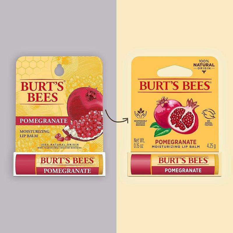 Burt's Bees Pomegranate Moisturizing Lip Balm - 0.15 oz Tube - Image 2