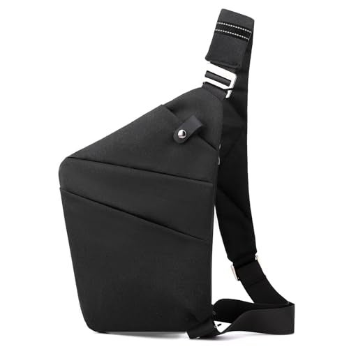 BIRDDIE Anti Theft Travel Bag One Shoulder Large Capacity Crossbody Bag Chest Fashion Lightweight Sling Bags for Travel Sports Right Shoulder Black - Image 1