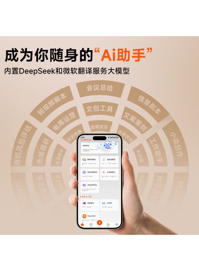 D.rob [2025 Best Value] Ai Real-time Translation Headphones With 140 Languages, 6.0 Bluetooth, Clip-on Bone Conduction Concept K20 Starry Black (full Version Deepseek-r1)