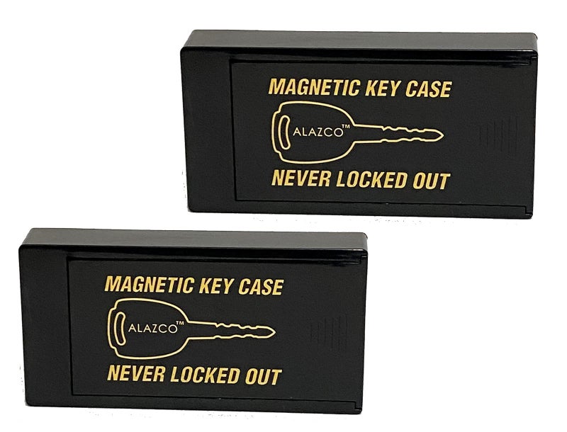 ALAZCO 2 Hide A Key Magnetic Under Car Spare Key Holder So You Never Locked Out Of Home Shed Rv Boat Truck Office Storage Large Abs Case Key Hider Small Valubles Premium Magnet By Alazco - Image 1