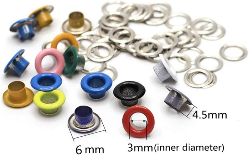 Honkoolly 420 Set 3mm Metal Eyelets Mixed Colors Round Eyelet Grommets for Scrapbooking Card Making Leather Craft Shoes Clothes Paper Craf,30 Set/Colors,14 Colors - Image 3