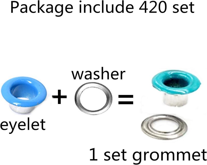 Honkoolly 420 Set 3mm Metal Eyelets Mixed Colors Round Eyelet Grommets for Scrapbooking Card Making Leather Craft Shoes Clothes Paper Craf,30 Set/Colors,14 Colors - Image 2