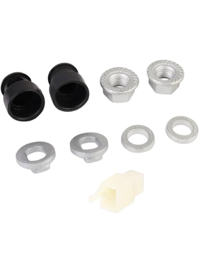 silvercnc Steel E-Bike Hub Motor Nuts Safety Washer Electric Bicycle Wheel Lock Nuts Motor Axle Bolt Screw with 12/14mm Shaft for Universal Bike Component  - Image 1