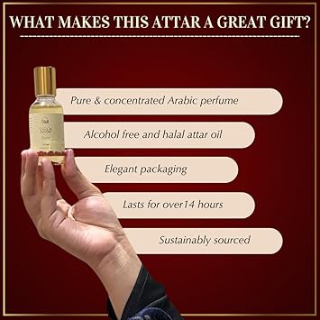 DUKHNI Rose Attar Oil by Dukhni Arabic perfume oils for men and women 30ml Pure roll on perfume floral oud oil rose attar Eid Ramadan Umrah Gifts Vegan Islamic Fragrances - Image 4