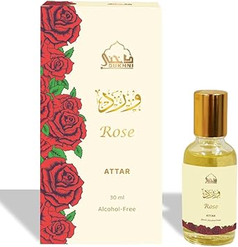 DUKHNI Rose Attar Oil by Dukhni Arabic perfume oils for men and women 30ml Pure roll on perfume floral oud oil rose attar Eid Ramadan Umrah Gifts Vegan Islamic Fragrances - Image 1