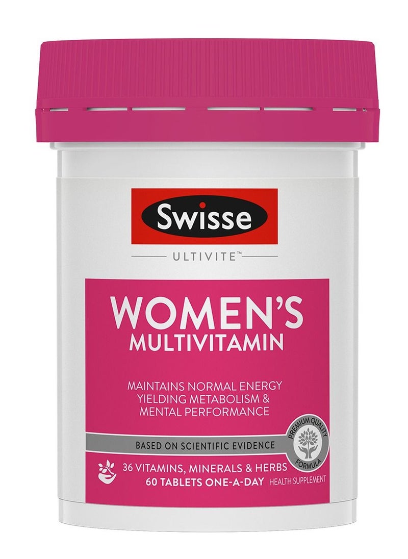 Swisse - Women’s Multivitamin Maintains Normal Energy Yielding Metabolism & Mental Performance - 36 Vitamins, Minerals & Herbs Health Supplement - One a day - 60 Tablets - Image 1
