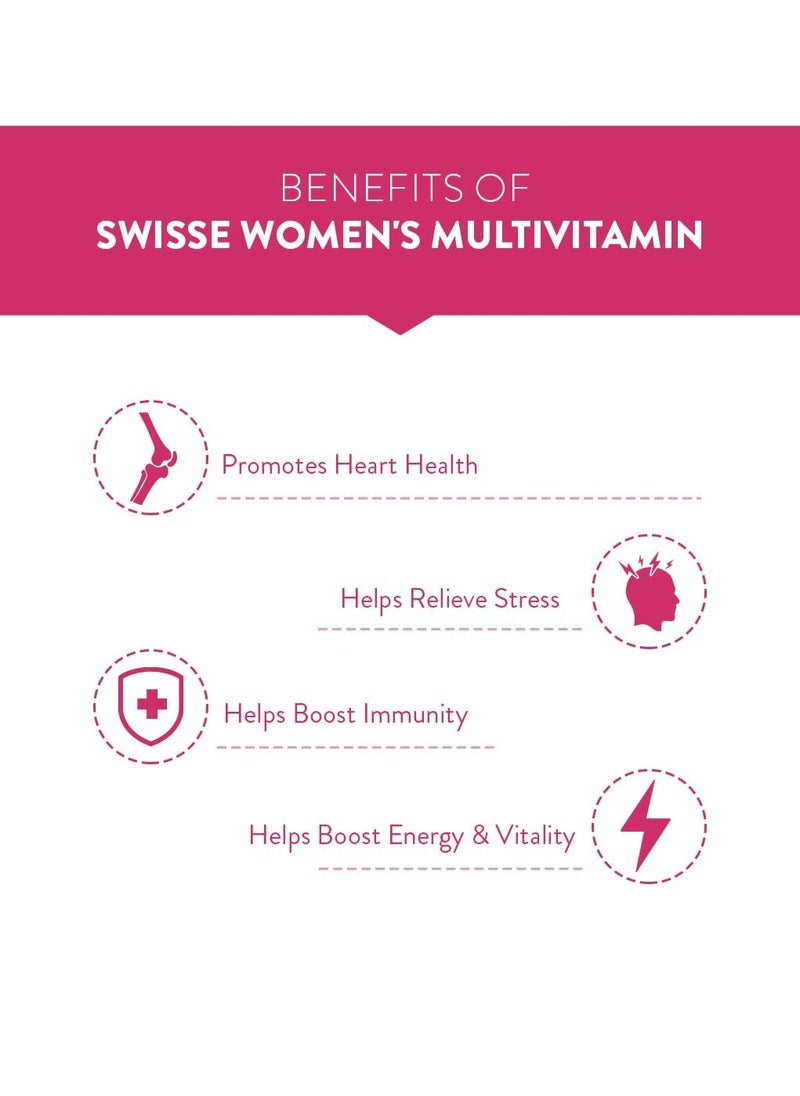 Swisse - Women’s Multivitamin Maintains Normal Energy Yielding Metabolism & Mental Performance - 36 Vitamins, Minerals & Herbs Health Supplement - One a day - 60 Tablets - Image 1