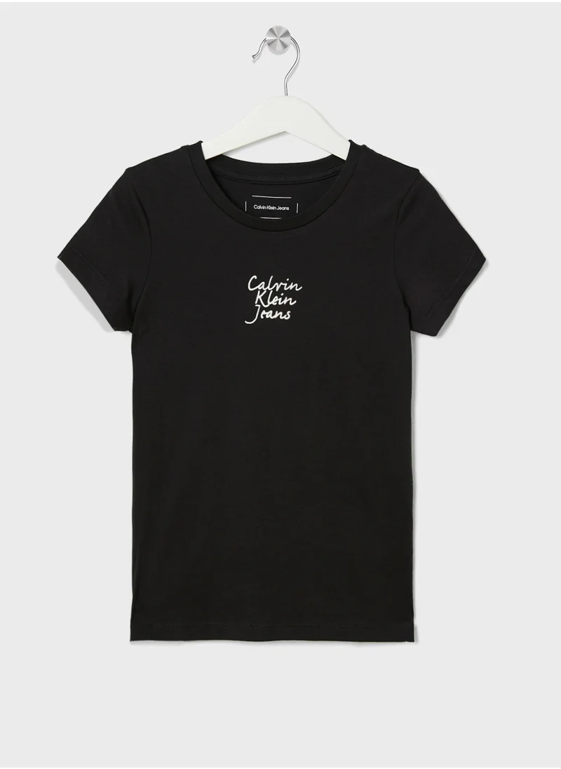 كالفن كلاين جينز Youth Graphic Logo Slim T-Shirt