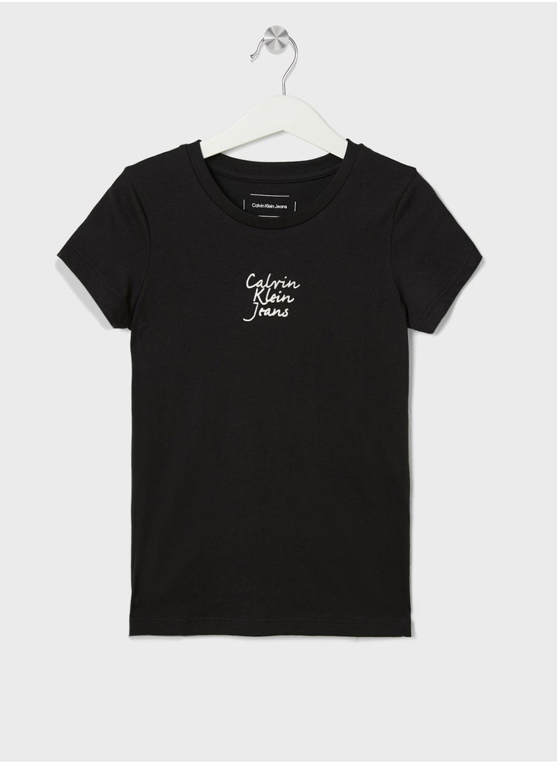 Calvin Klein Jeans Youth Graphic Logo Slim T-Shirt  - Image 1