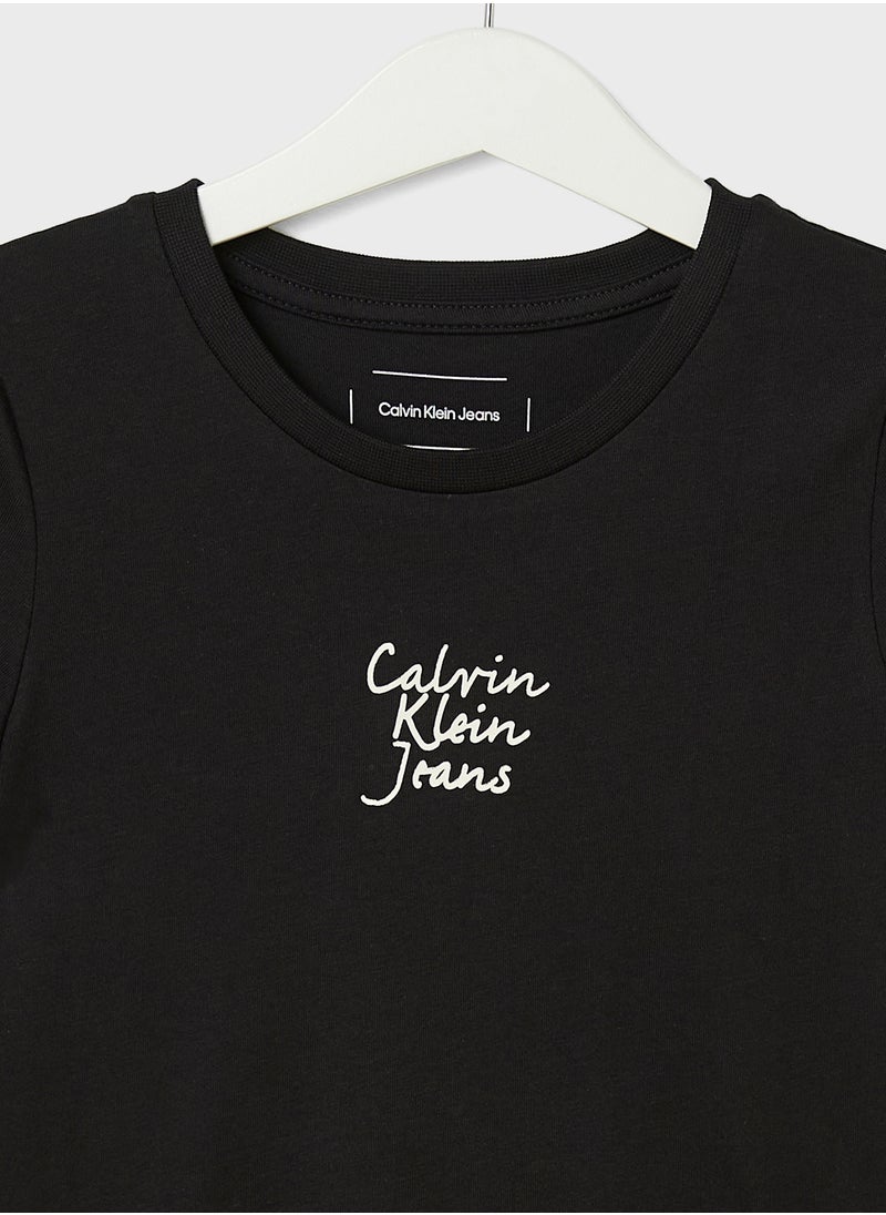 Calvin Klein Jeans Youth Graphic Logo Slim T-Shirt  - Image 3