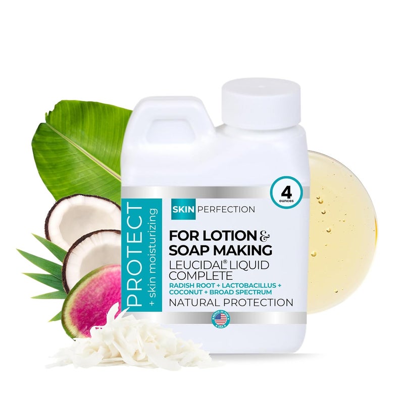 Skin Perfection Skin Perfection Leucidal Liquid Complete  Ideal Water Based Moisturizer  Lotion Making Supplies  Natural Preservative Alternative with Root Ferment Filtrate Lactobacillus  Coconut Fruit Extract 