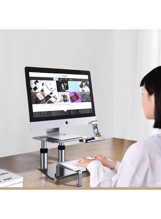 ELTRAZONE Dual Monitor Arm Computer Monitor Stand Height Adjustable Retractable Mount Desk Laptop Riser Keyboard Support Computer Monitor Stand  - Image 5