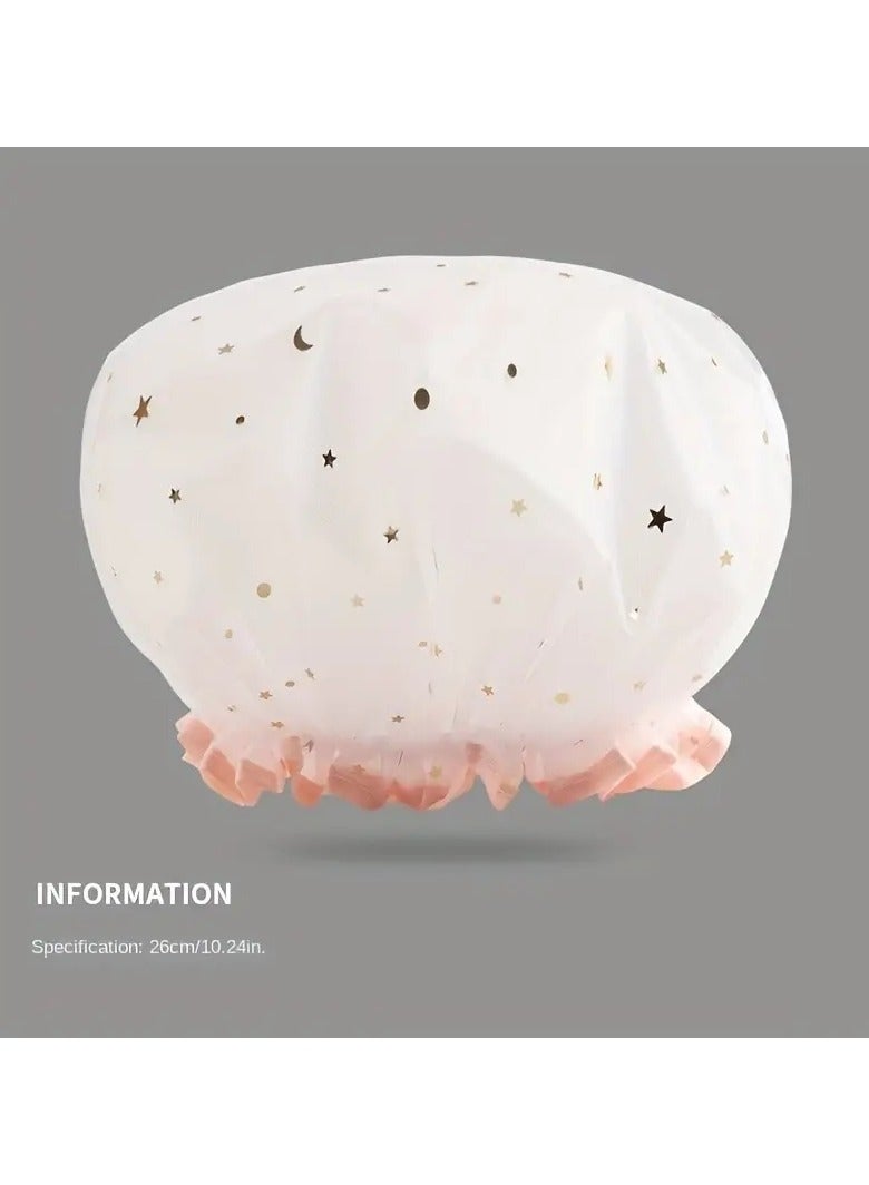 أوريتي غطاء دش مزدوج الطبقة مقاوم للماء للشعر الطويل والقصير والمجعد-قابل لإعادة الاستخدام ومثالي للنساء والفتيات - Image 2