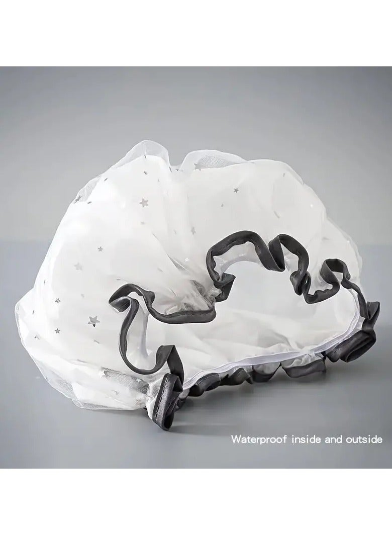 أوريتي غطاء دش مزدوج الطبقة مقاوم للماء للشعر الطويل والقصير والمجعد-قابل لإعادة الاستخدام ومثالي للنساء والفتيات - Image 5