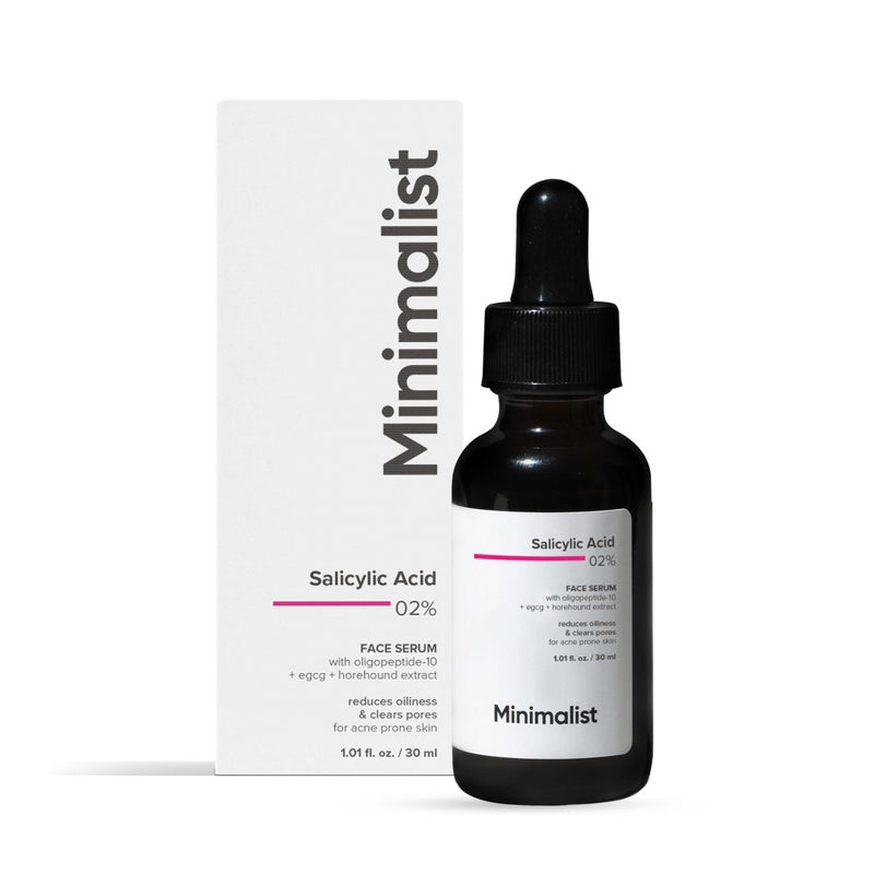 Minimalist Salicylic Acid 2% Serum For Acne, Blackhead & Open Pores | Reduces Excess Oil & Bumpy Texture | BHA Liquid Exfoliant for Acne Prone & Oily Skin | For Women & Men | 1 Fl Oz/30ml - Image 5