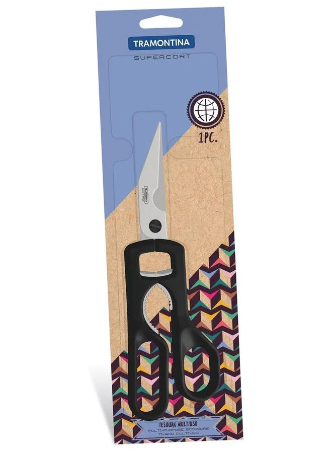 ترامونتينا مقص منزلي سوبركورت 9 بوصة بشفرات من الستانلس ستيل ومقبض بولي بروبلين أسود