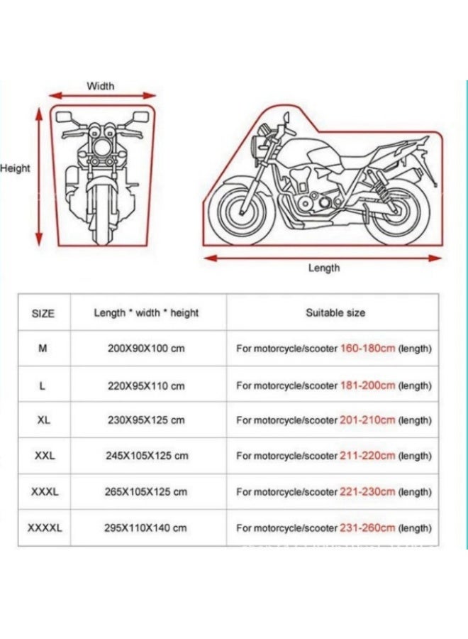 Generic Motorcycle Cover, Dustproof and Waterproof, Suitable for All Weather, 210D Oxford UV Protection, Durable Motorcycle Cover, Suitable for Most Motorcycles XXXXL  - Image 4