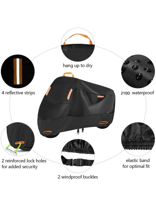 Generic Motorcycle Cover, Dustproof and Waterproof, Suitable for All Weather, 210D Oxford UV Protection, Durable Motorcycle Cover, Suitable for Most Motorcycles XXXXL  - Image 2