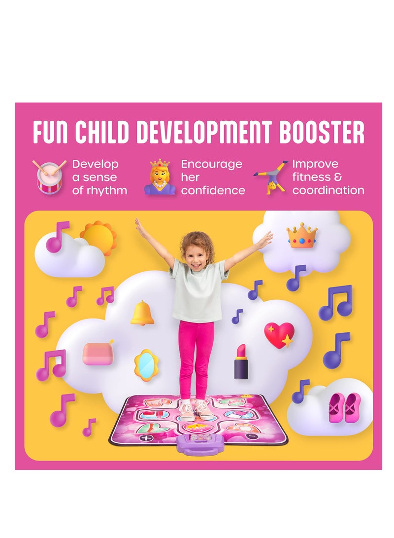 SYOSI Dance Mat, Dance Pad Music Mat with LED Lights, Adjustable Volume, Built-in Music, Dance Game Gift for Kids Girls Boys (4-8 Years Old) - Image 5