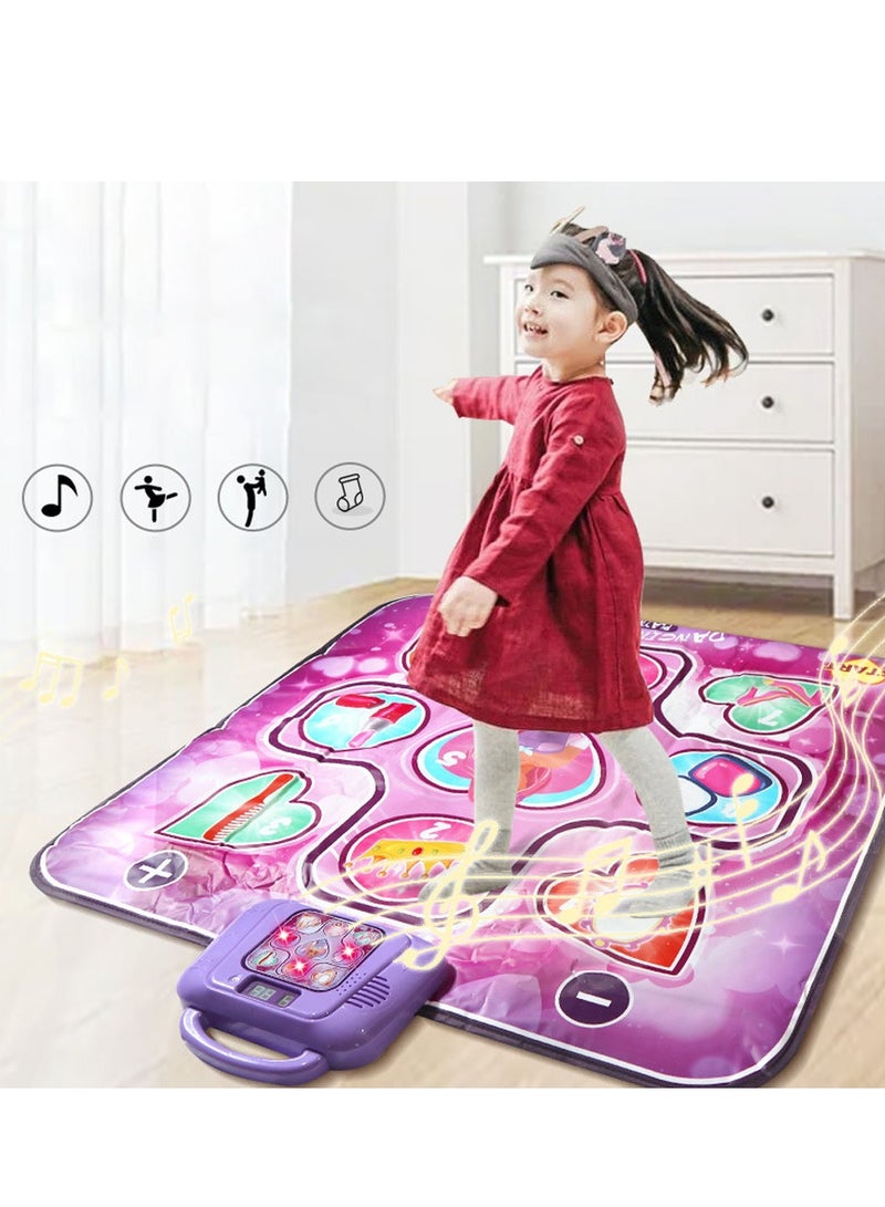 SYOSI Dance Mat, Dance Pad Music Mat with LED Lights, Adjustable Volume, Built-in Music, Dance Game Gift for Kids Girls Boys (4-8 Years Old) - Image 2