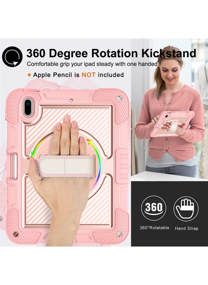 حافظة تابلت مزودة بمسند وحزام كتف لجهاز iPad 10.2 (2021)/(2020)/(2019) - ذهبي وردي - Image 3