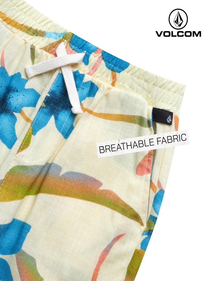 Volcom Toddler Boy Shorts Set - 2 Piece Short Sleeve Button Down Hawaiian Shirt & Matching Shorts, Little Boys Summer Outfits, Size 4, Cloud - Image 5