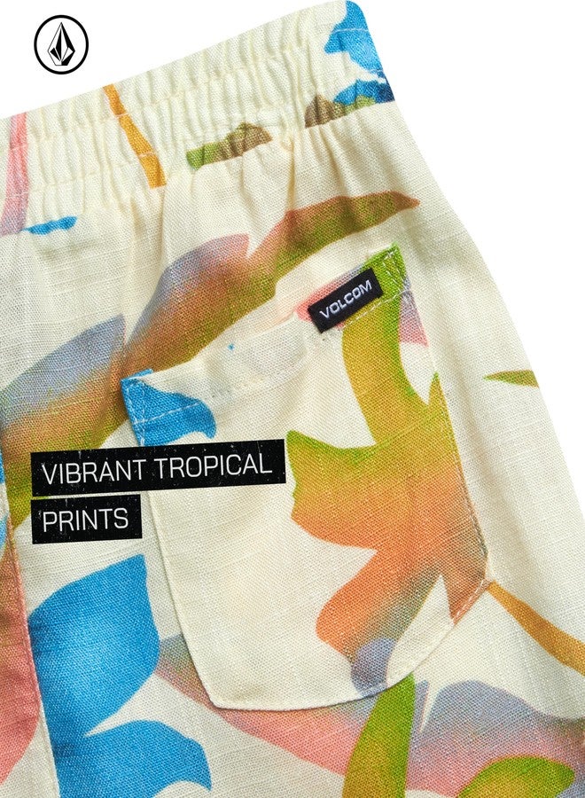 Volcom Toddler Boy Shorts Set - 2 Piece Short Sleeve Button Down Hawaiian Shirt & Matching Shorts, Little Boys Summer Outfits, Size 4, Cloud - Image 4