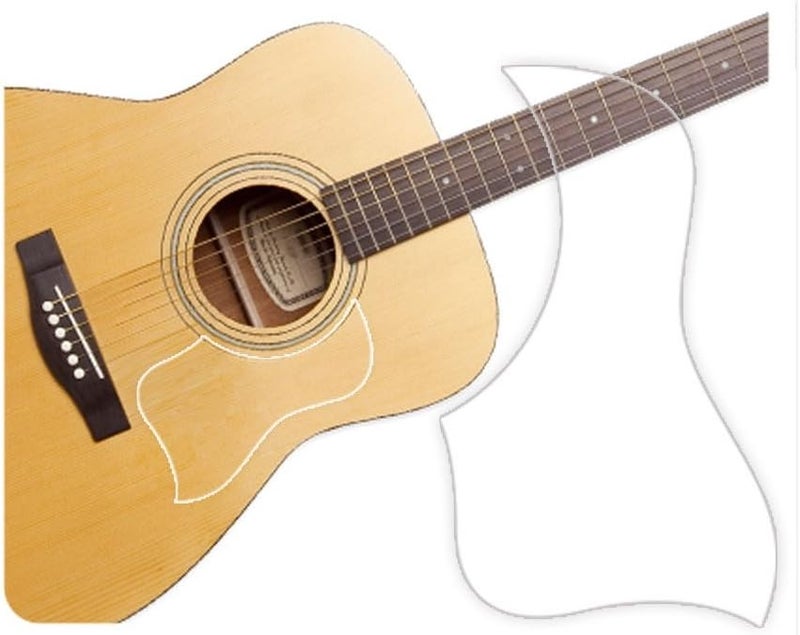 Healing Shield Premium Acoustic Guitar Pickguard Pick Guard, Transparent Self-Adhesive, Scratch Resistant Protection Coating, Anti-Dust, Anti-Fingerprint, Made in South Korea, Clear Matte, Style Type - Image 1