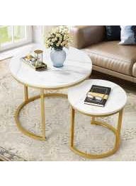 Zara Wood Handicrafts Zara Wood Handicrafts Wrought Iron 2in1 Coffee and Center Table Versatile Nesting Design for Stylish Living Spaces 