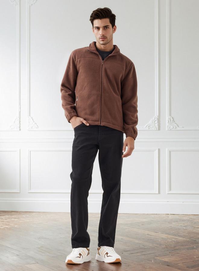 سبلاش فيڤ جاكيت رجالي بسحاب من الفليس بقصة عادية - Image 1