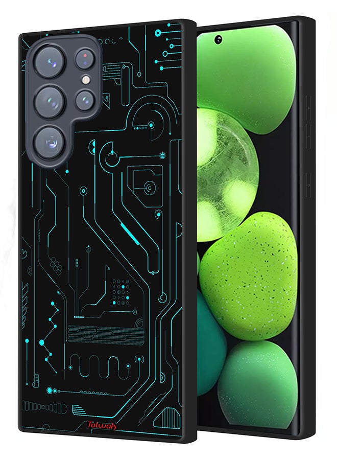 Tolwak Samsung Galaxy S22 Ultra 5G Protective Case Cover Digital Art Circuits Minimalism Multiple Display - Image 1