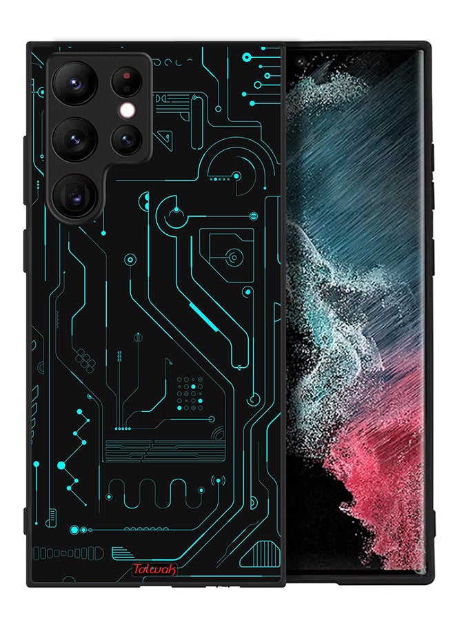 Tolwak Samsung Galaxy S22 Ultra 5G Protective Case Cover Digital Art Circuits Minimalism Multiple Display - Image 2