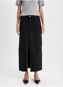 DeFacto Fashion Fit Slit Pocket Long Denim Skirt  - Image 1