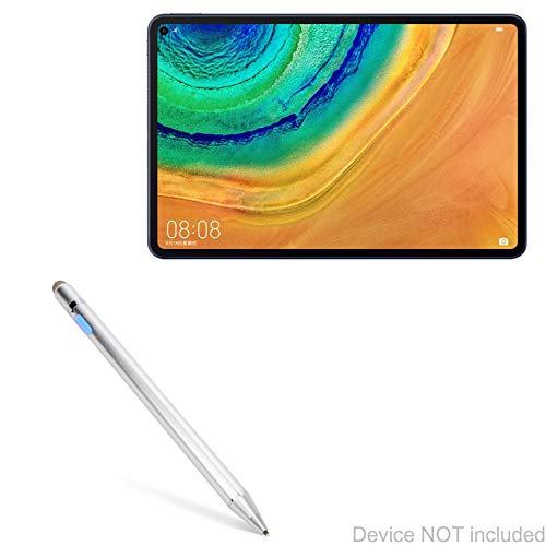 BoxWave Stylus Pen Compatible with Huawei MatePad Pro - AccuPoint Active Stylus, Electronic Stylus with Ultra Fine Tip - Metallic Silver - Image 1
