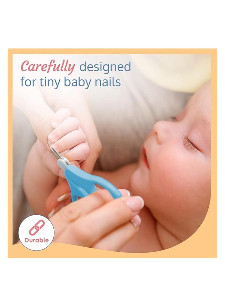لوفلاب Luvlap مجموعة مقصات العناية بالأطفال وقصافة الأظافر، مجموعة مانيكير، 4 قطع، أزرق، من الولادة فما فوق - Image 2