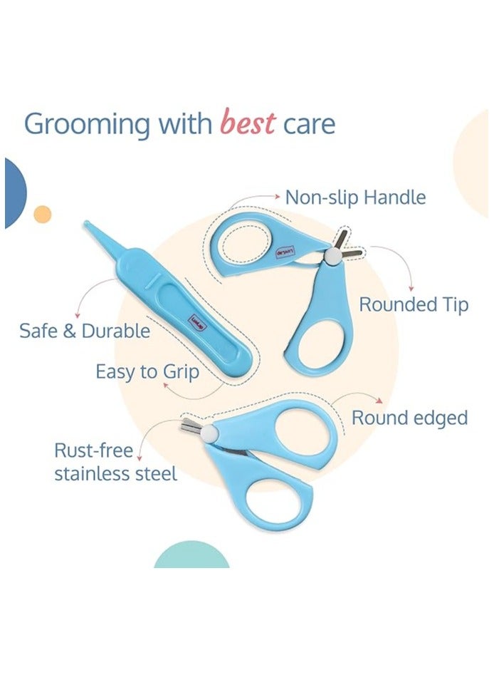 لوفلاب Luvlap مجموعة مقصات العناية بالأطفال وقصافة الأظافر، مجموعة مانيكير، 4 قطع، أزرق، من الولادة فما فوق - Image 4