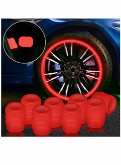 Y&D 24PCS Car Valve Cap Tire Stem Caps Noctilucous Illuminated Air Cover Auto Wheel Cap, Accessories, Universal for Truck Motorcycles Bike Tires (Red)  - Image 1