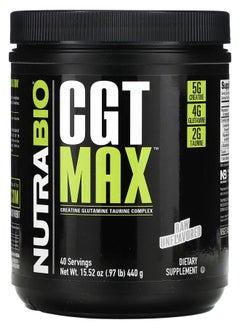 NutraBio CGT MAX Raw Unflavored 0.97 lb (440 g) 