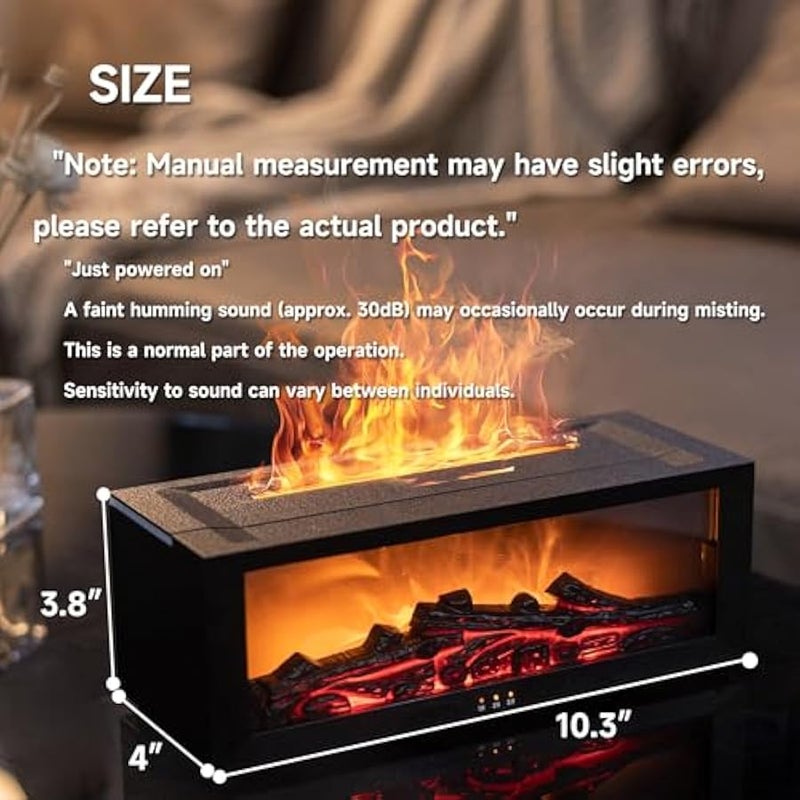 موقد لهب الهواء الناشر المرطب ، 7 ألوان العلاج العطري النفط الناشر ، بالموجات فوق الصوتية رائحة المرطب مع الموقت للمنزل ، غرفة نوم ، مكتب ، اليوغا (أسود ، ل) - Image 2