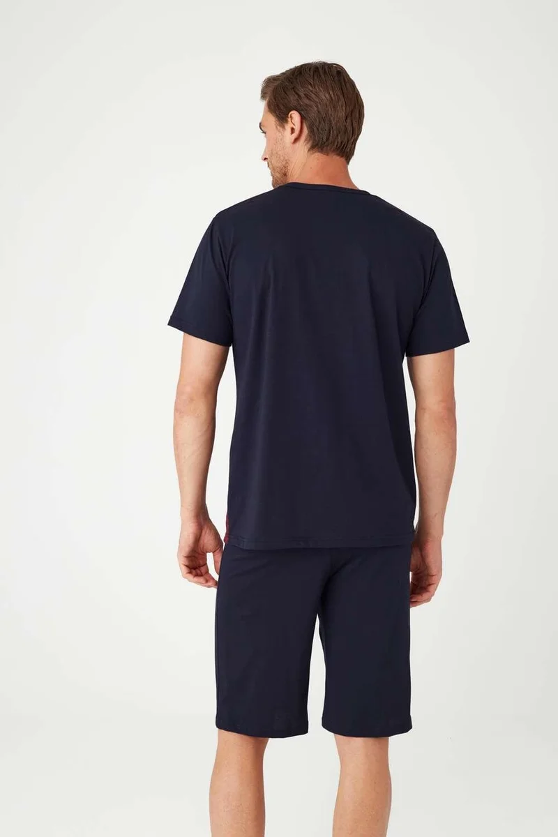 مود كولكشن U.S. Polo Assn. Men's Burgundy Full Placket Pajama Set