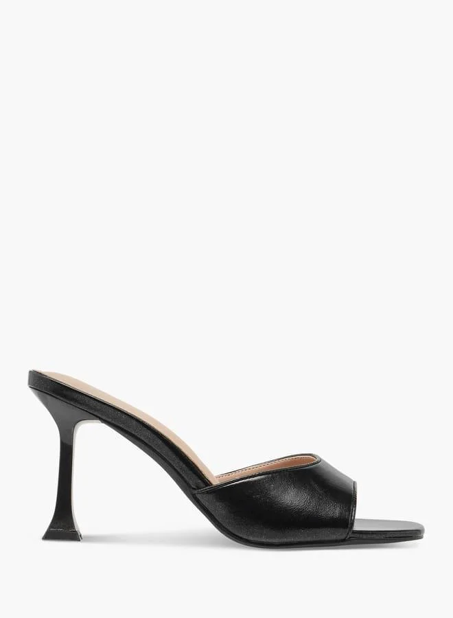 Flora Bella By Shoexpress Women Solid Slip-On Sandals with Flared Heels