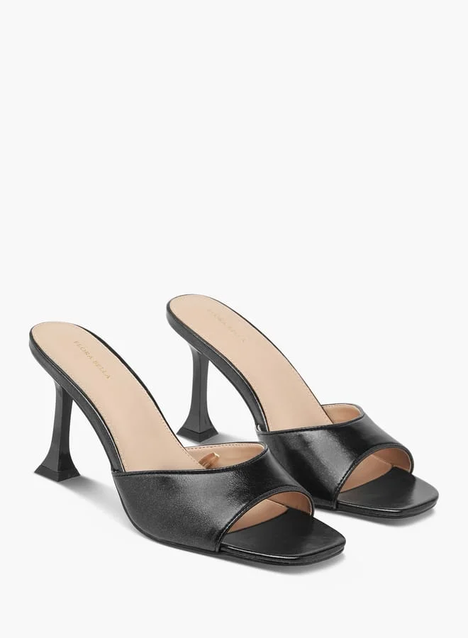 Flora Bella By Shoexpress Women Solid Slip-On Sandals with Flared Heels