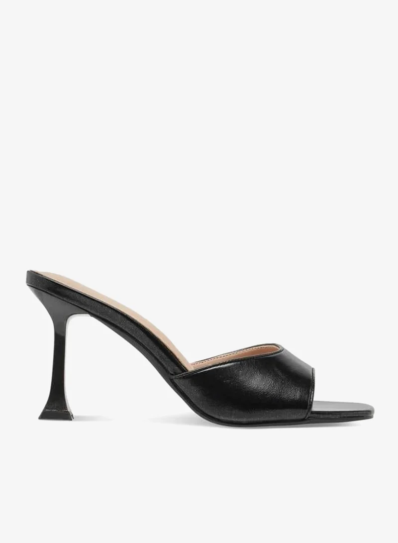 Flora Bella By Shoexpress BLACK Women Solid Slip-On Sandals with Flared Heels Ramadan Collection for Women | Best Price UAE