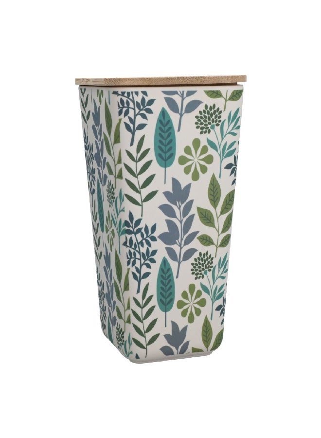 Felli Leaf and Floral Printed Bamboo Fiber Canister with Lid 1.5 L JH80190 - Image 3