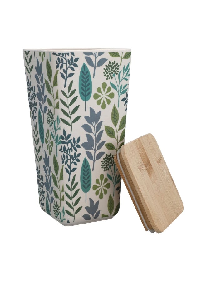 Felli Leaf and Floral Printed Bamboo Fiber Canister with Lid 1.5 L JH80190 - Image 2