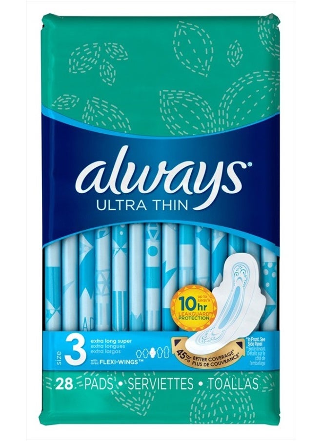 Pads Ultra Thin Size 3-28 Count Extra Long Super (2 Pack) - pzsku/Z0DC412500E5554DECCAAZ/45/_/1715581286/8239f643-a0e8-449b-923f-5c5d12a58dc2