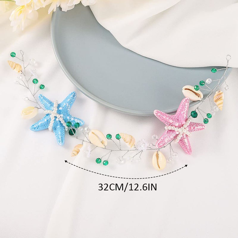 Brishow Starfish Headband Wedding Seashell Headpiece Mermaid Hair Accessories for Women and Girls - Image 4