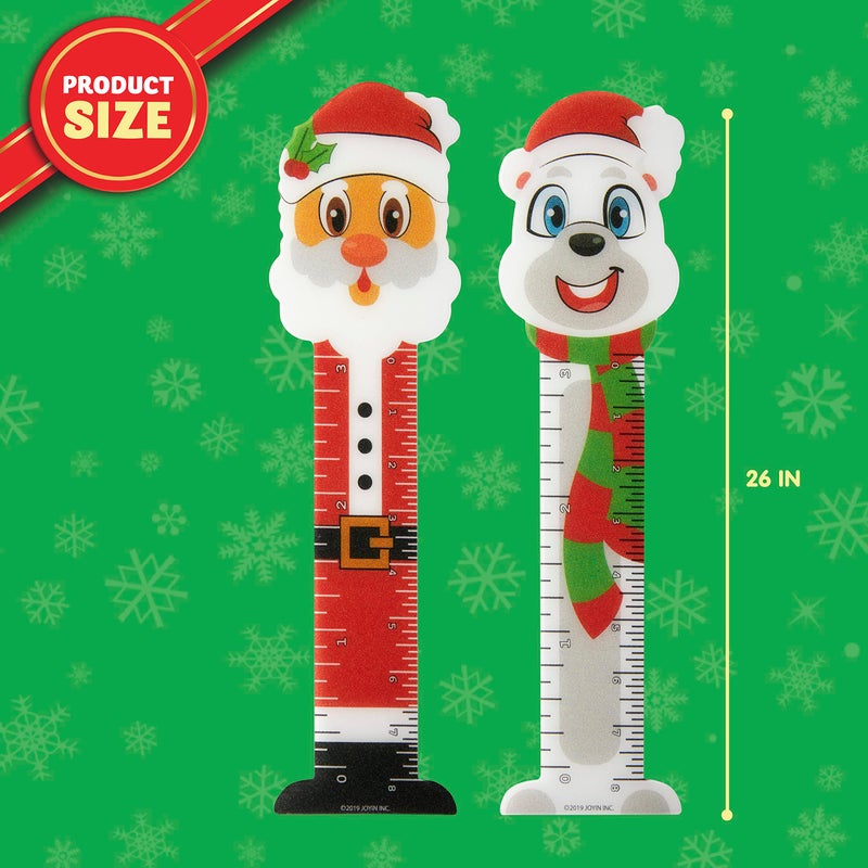 JOYIN 144 PCS Christmas Bookmark Rulers Bulk Party Favors with 6 Designs for Holiday Present Goodie Gift, Classroom Rewards for Kids, Student, Goody and Prizes - Image 5
